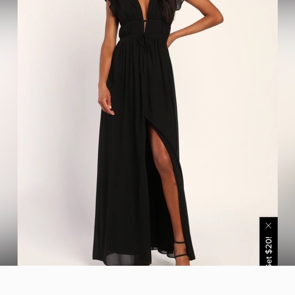 Lulu's I'm All Yours Maxi Dress Formal Wedding Guest Dress Black